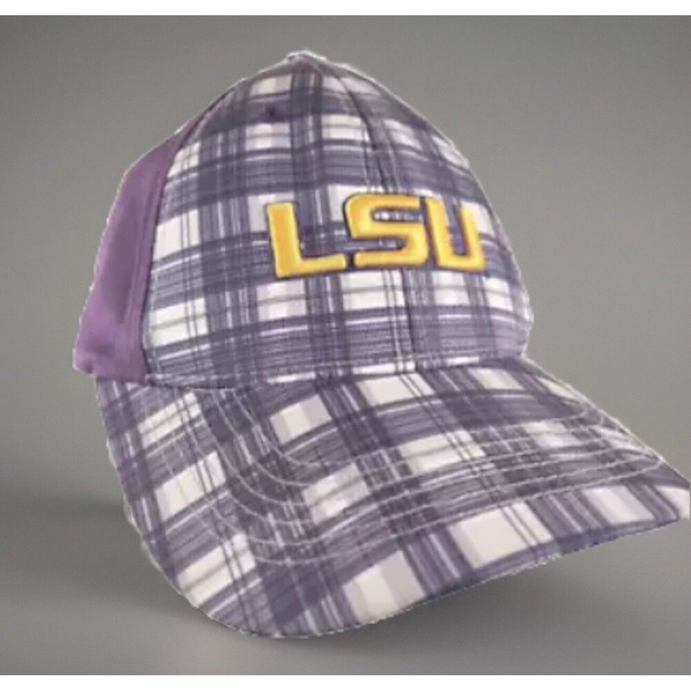 LSU Baseball Hat Captivating Headwear NCAA Purple Plaid Cap  OSFA Embroidered